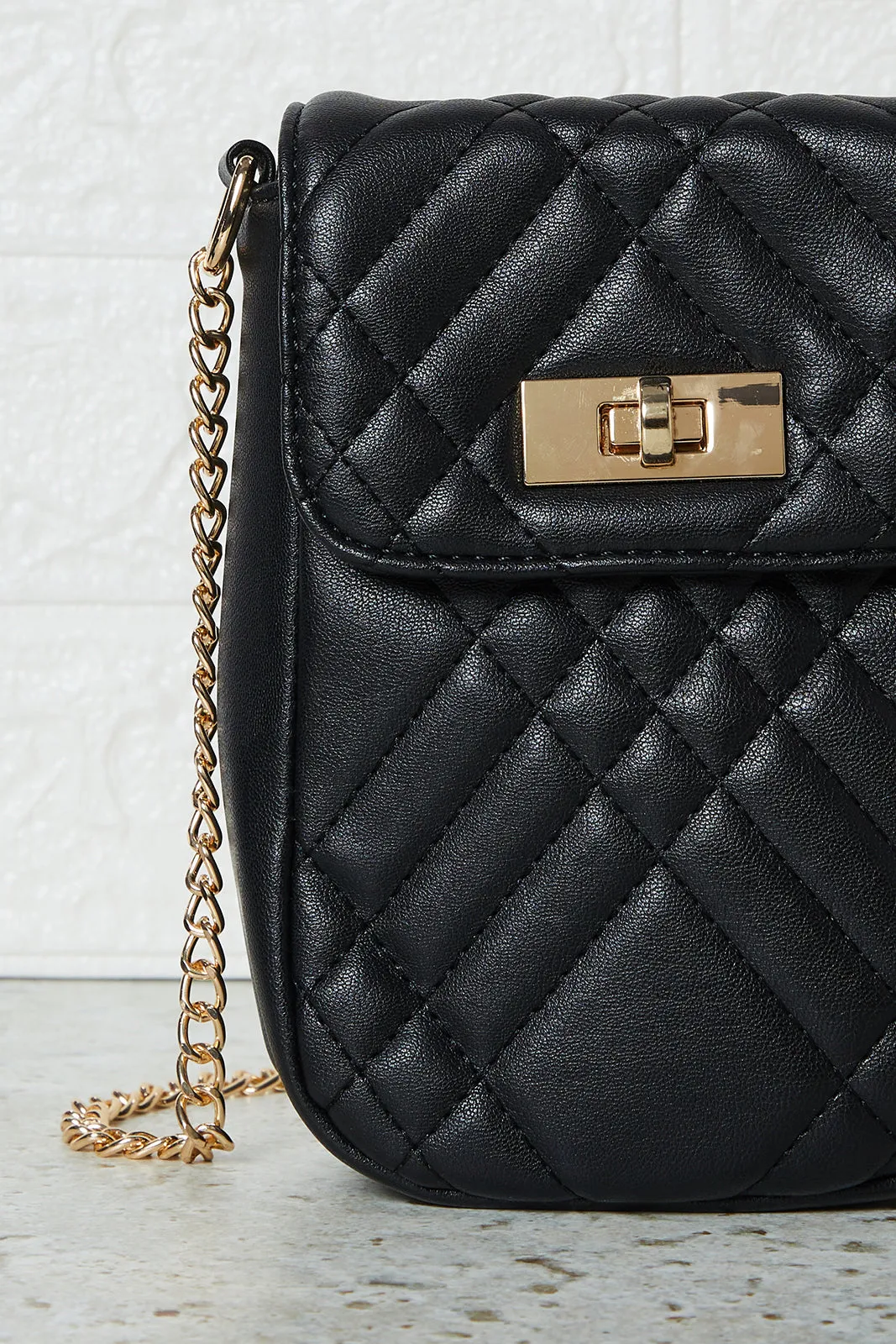 Black Quilted Ladies Mobile Sling